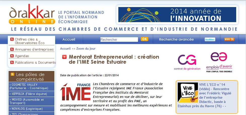 Mentorat Entrepreneurial : création de l'IME Seine Estuaire